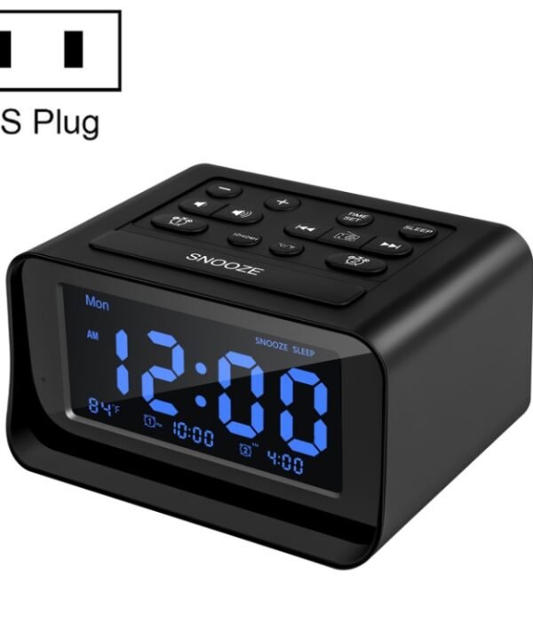 LED Digital Bedroom Alarm Clock With USB Charging Port Clock Radio Temperature Electronic Platform Clock, US Plug, EU Plug, UK Plug