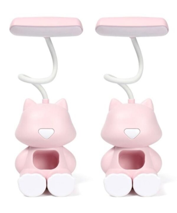 2 PCS FY6601 Cartoon Pen Holder Reading Desk Lamp LED Eye Protection Dormitory Student Bedroom Lamp, Pink, Blue, Green