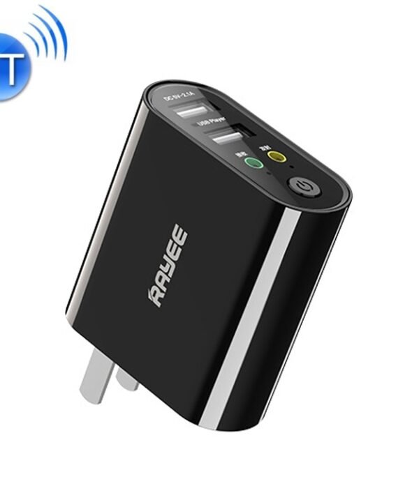 RAYEE K8 Bluetooth 5.0 Audio Receiver & Transmitter 2 in 1 Adapter Support 2.1A Fast Charge U Disk, US Plug