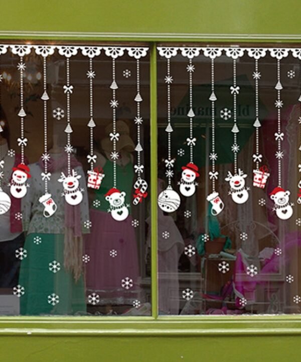 1 Set Christmas Snowman Ornaments Glass Door Window Electrostatic Sticker, Snowman Sticker