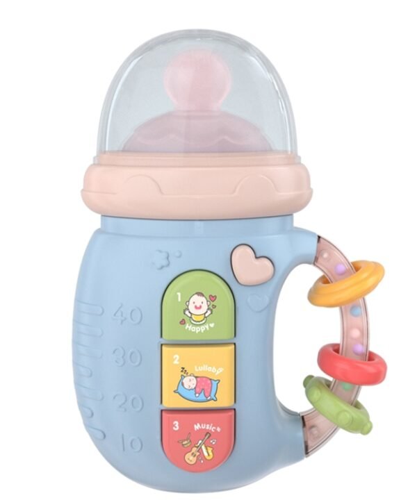 Early Education Baby Toy Newborn Light And Music Electric Comfort Milk Bottle Rattle, Blue, Pink