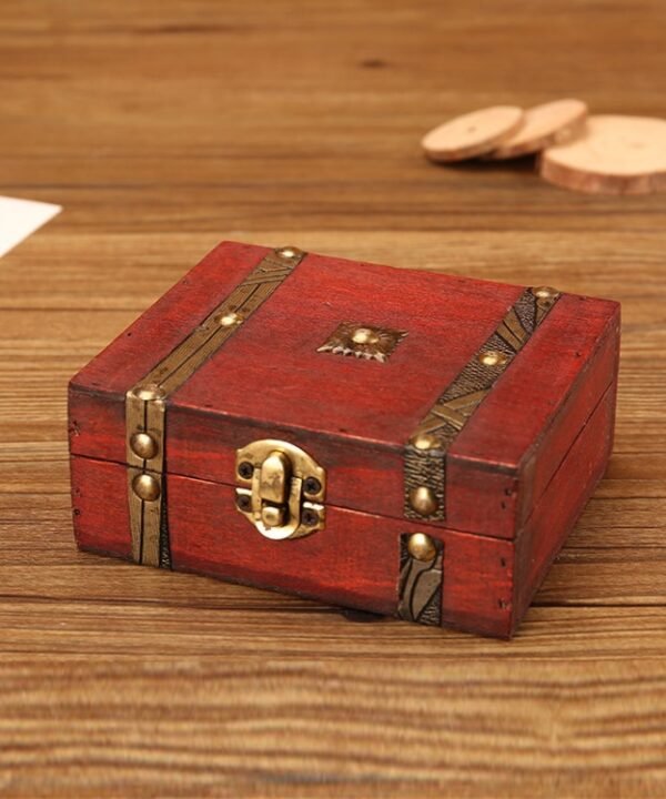 Antique Wooden Double Belt Jewelry Box，Specification：, Original Buckle, With Password Lock
