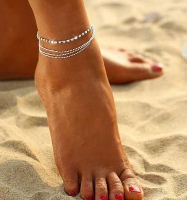 Chain Anklet On The Leg Foot Bracelet Women Simple Slim Adjustable Wire Ankle Summer Beach Jewellery