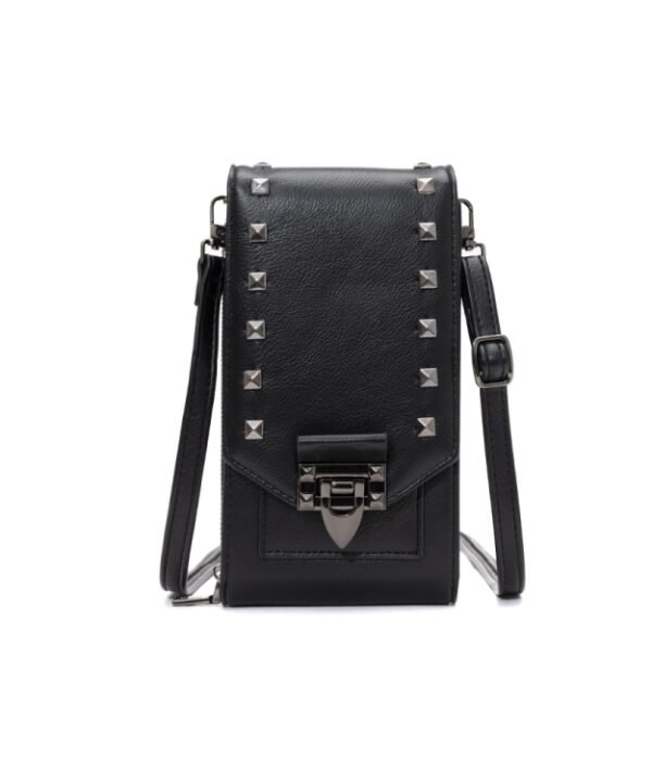 F835 Rivet Diamond Mobile Phone Bag Ladies Shoulder Diagonal Bag, Red, Blue, Black, Pink, Tea Brown
