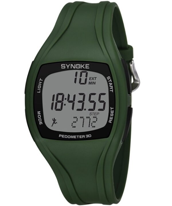 SYNOKE 9105 Multifunctional Sports Time Record Waterproof Pedometer Electronic Watch, Army Green, Gray, Navy Blue, Black, White