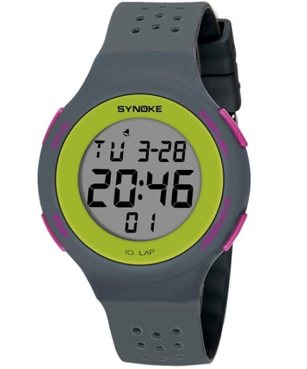 SYNOKE 67866 Swimming Waterproof Porous Breathable Silicone Strap Sports  LED Electronic Watch, Black Green, Gray, Sapphire, Black, Yellow