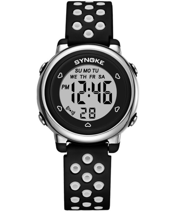 SYNOKE 9112 Waterproof Alarm Luminous Large Screen Colorful Children Digital Watch, Tow-color Black, Two-color Blue, Two-color Rose Red, Two-color Purple