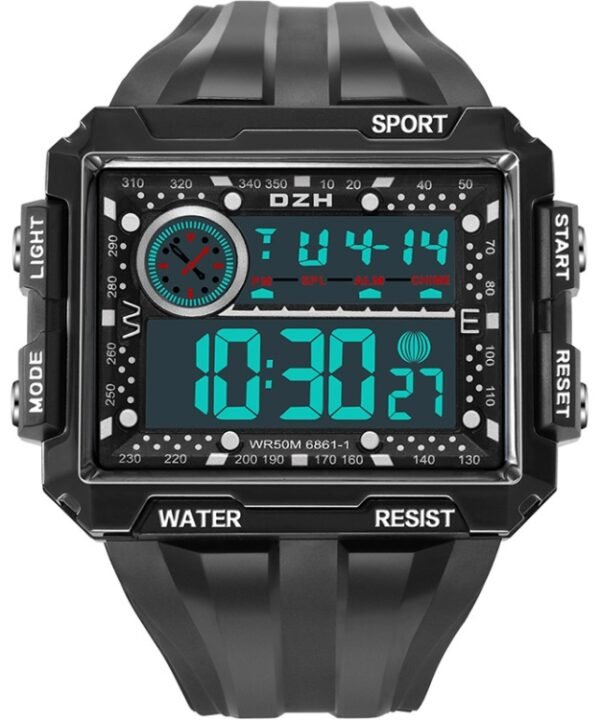 SYNOKE 6861 Outdoor Luminous Waterproof Multi-Function Square Large Screen Display Sports Electronic Watch, TBD0601628701E, TBD0601628701B, TBD0601628701C, TBD0601628701D, TBD0601628701A