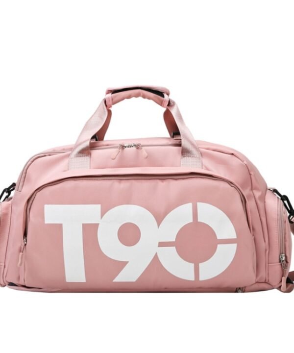 Sports Fitness Bag Large Capacity Luggage Bag Dry Wet Separation With Shoes Position Hand-Held Backpack Travel Bag, Pink White, Pink Yellow, Black and White, Black Yellow, Blue and White, Blue Yellow, Deep Blue White, Dark Blue Yellow, Red White...