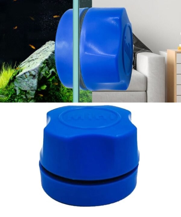 Aquarium Double-Sided Magnetic Cleaning Brush, Blue, White, Black