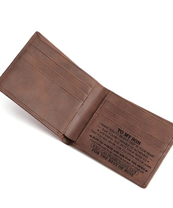 Vintage PU Leather Men Lettering Wallet, 01 To Son, 02 To Grandson, 03 To Husband