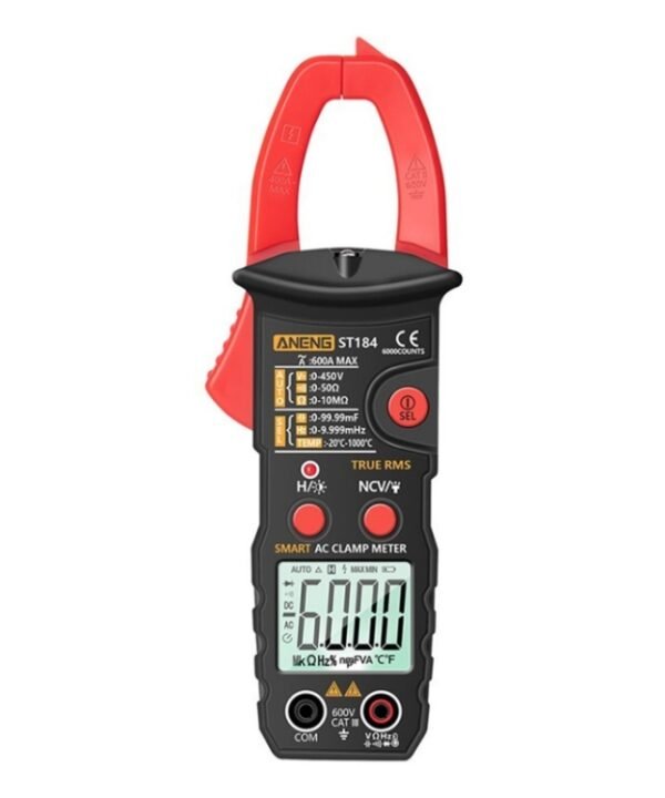 ANENG ST184 Automatically Identify Clamp-On Smart Digital Multimeter, Red, Black, Yellow