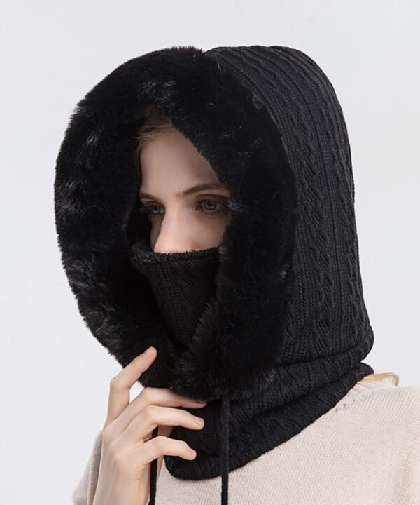 One-piece Cold-proof and Keep Warm Hedging Cap Scarf Face Mask, Black, Pink, Grey, Khaki, Turmeric, Beige, Skin Red, Navy Blue