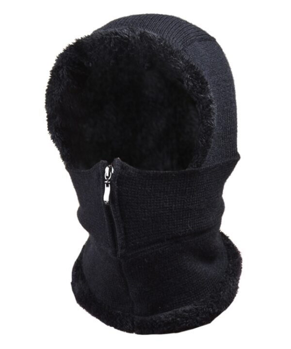 Knit Ear Protection Plus Velvet Thickening One-piece Hat Scarf Face Mask, Black, Pink, Red Wine, Grey, Navy Blue, Caramel, Beige
