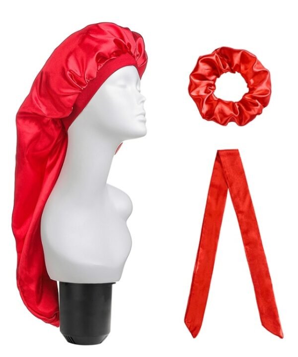 3 PCS/Set Hair Care Long Cap + Turban + Hair Ring, Red, Blue, Purple, Black, White, Orange, Rose Red, Silver, Champagne, Lake Blue