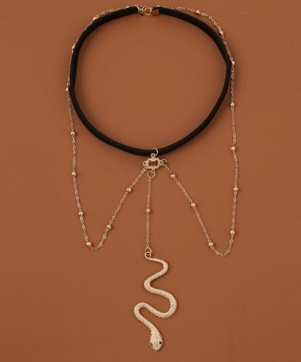 BT192-1 Elastic Snake Long Anklet Body Chain Accessories, BT192-1(Gold), BT192-1(Silver)