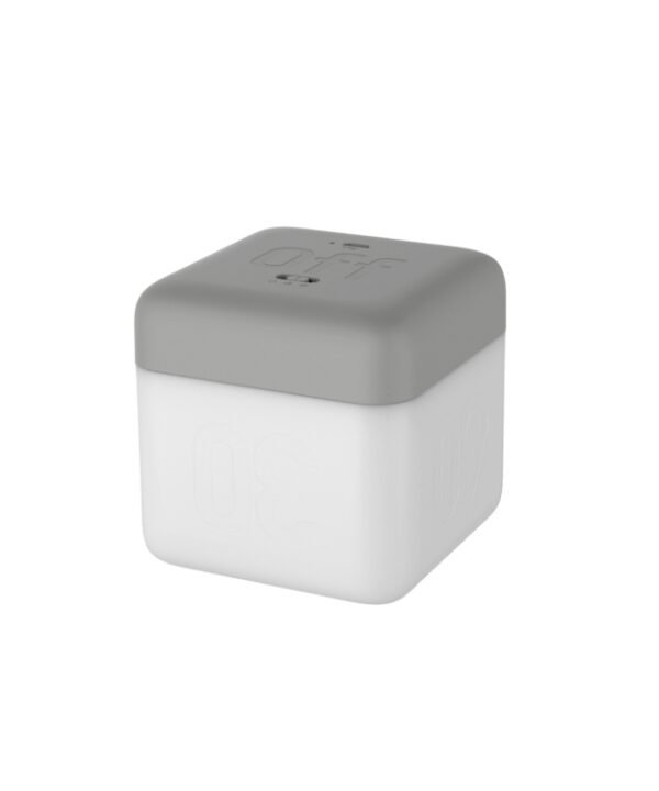 Square Flip Polyhedral Timing Night Light, Grey, Orange, Green, Dark Wood Grain, Light Wood Grain, White Marble Pattern, Black Marble Pattern