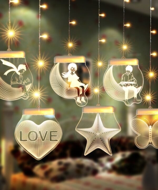 2m Romantic Girl Icicle Lamp Window Decoration Hanging Lamp, Style:, Warm White Light, Warm White Light + RC, Colorful Light, Colorful Light + RC