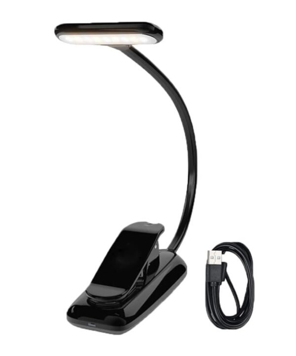 8021 Mini Book Clip Light LED Music Score Eye Protection Reading Lamp, Black, White