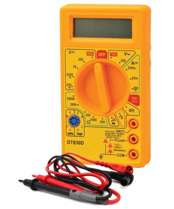 2pcs ANENG DT830D Portable Digital Multimeter, Black, Yellow