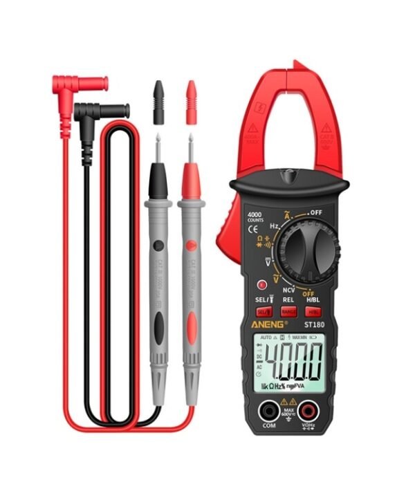 ANENG ST180 Digital Display Clamp AC & DC Intelligent Voltage Multimeter, Red, Black, Yellow