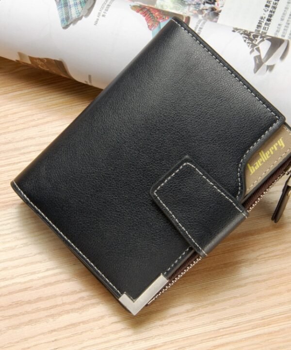 Baellerry Casual Multifunctional Wallet Zipper Buckle Tri-fold Coin Purse For Men, Blue, Brown, Black