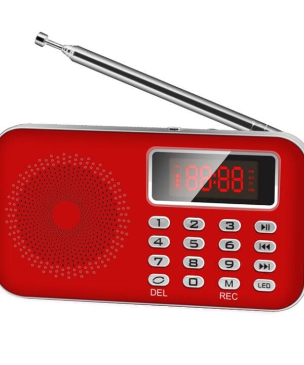 Y-619  FM/AM Mini Radio MP3 Rechargeable Music Player Support TF/SD Card with LED Display, Red, Gold, Blue, Black