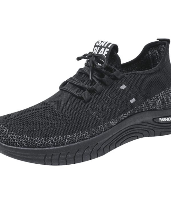D06 Men Spring Flying Knitting  Shoes Lace Up Sports Casual Shoes, 39, 40, 41, 42, 43, 44