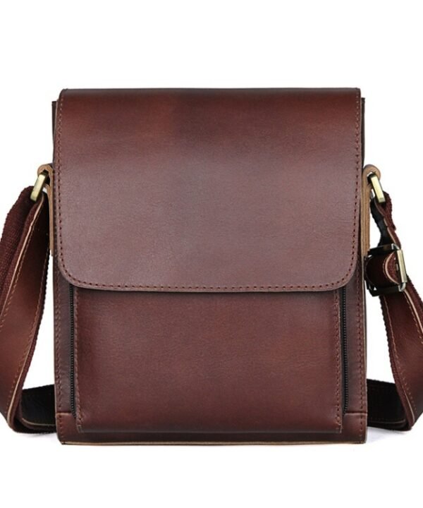 Vintage Crazy Horse Leather Men Shoulder Bag Messenger Bag, Brown, Dark Brown, Brown Yellow, Black