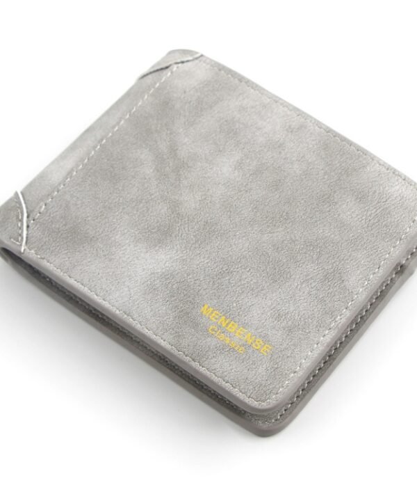 Menbense Matte Short Large Capacity Fashion Casual Adapter Male Wallet, Light Grey, Navy Blue, Black, Dark Gray, Light Brown