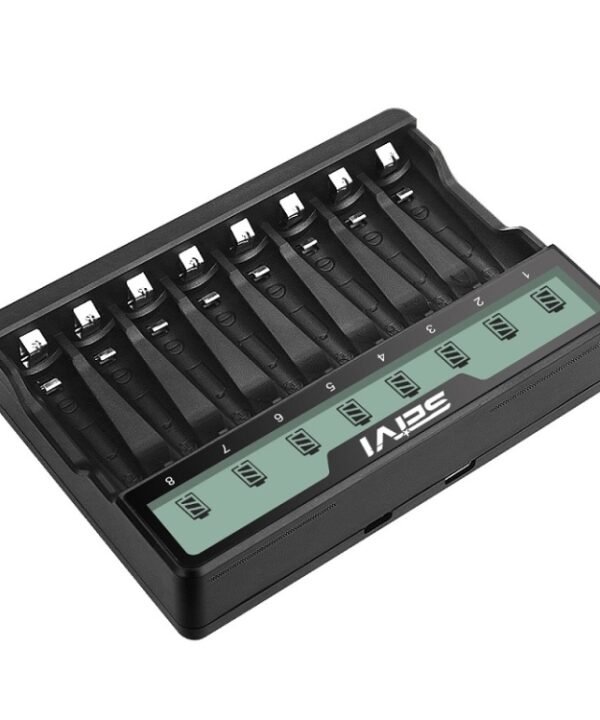 SEIVI On-Screen Eight-Slot Cradle Charging NiMH Battery USB Charger