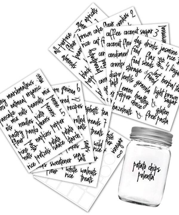 168 PCS Pantry Storage Stickers Waterproof and Oil-proof Food Label Stickers
