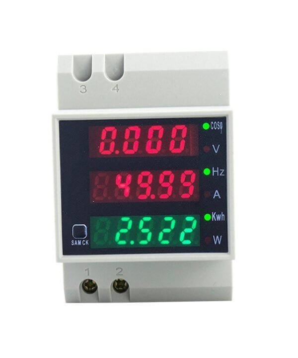 D52-2058 Wattmeter Din rail Volt Current Meter, AC80-300V Built-in CT, AC200-450V Built-in CT