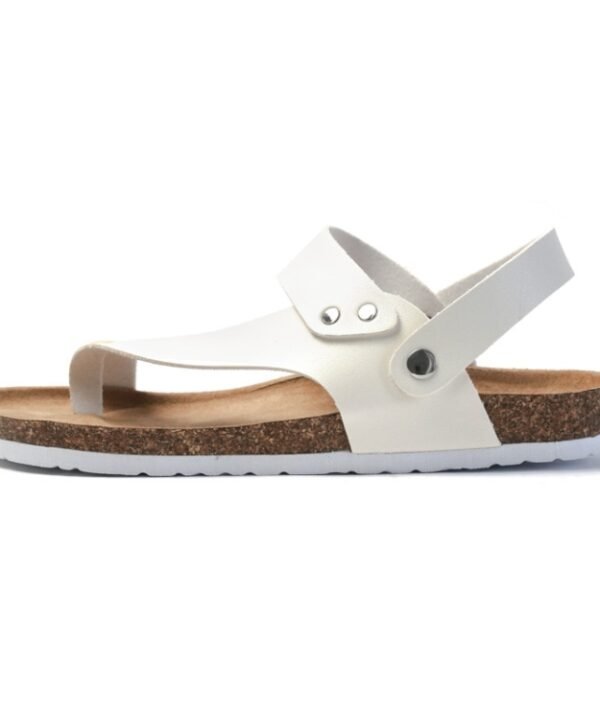 Men Summer Cork Flip Flops Beach Couple Leather Sandals, 38, 39, 40, 41, 42, 43, 44, 45, 36, 35, 37