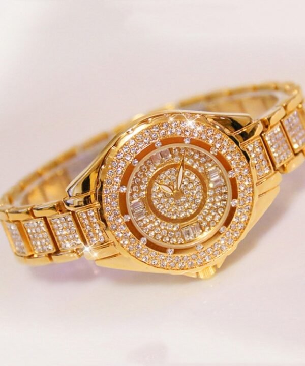 BS Bee Sister FA0917L  Niche Full Diamond Ladies Watch, Gold, Silver, Rose Gold