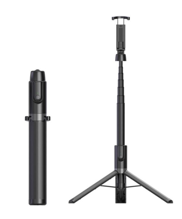 AB403 Live Broadcast Landing Integrated Telescopic Mobile Phone Triangle Bracket, Black, White, Black Red