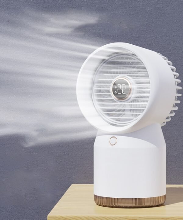 Spray Humidified LED Digital Display Office Home Fan, Style:, 3600mAh Rechargeable, USB Direct Plug