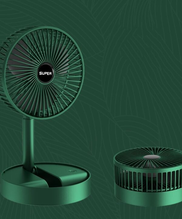 Portable Folding Fan  Retractable Floor Standing Fan,Style:, Rechargeable (White), Rechargeable (Green), USB Plug In  (White), USB Plug In (Green)