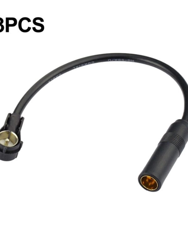 3 PCS Automobile DIN Female Mouth Transfer ISO Female Mouth Audio Antenna Switch Plug
