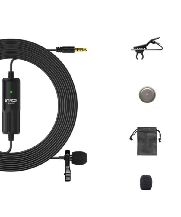 SYNCO S8 Lavalier Live Wired Microphone, Spec:, Black, Black + Type-C, Black + 8 Pin, Black + Type-C + 8 Pin