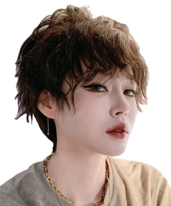 Women Tinfoil Permed Natural Fluffy Full Head Cover Wig