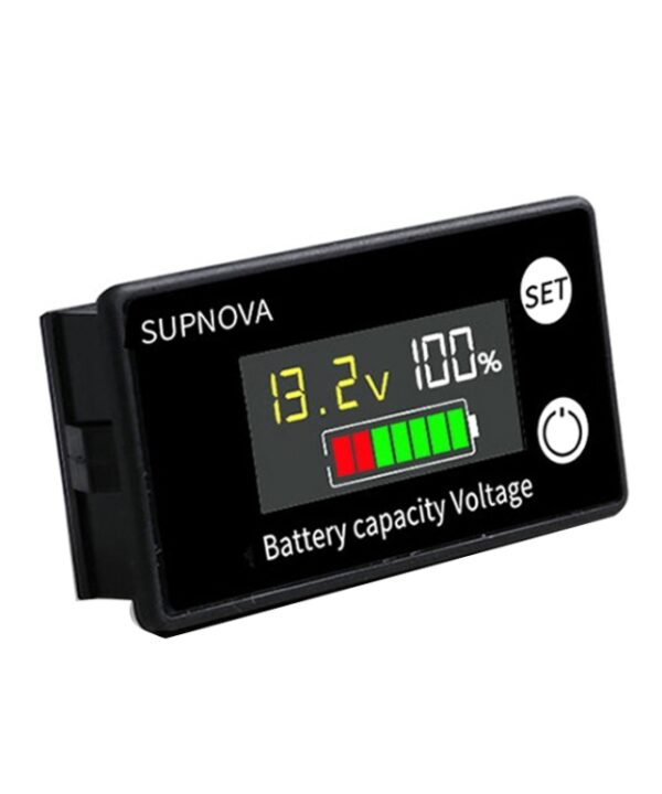 SUPNOVA LCD Color Screen DC Voltmeter Lithium Storage Battery Meter, Style:, Ordinary Type, Alarm + Temperature Type, Waterproof Type