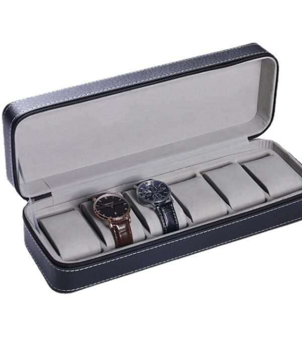 6 Bit Zipper Watch Box Storage Display Box PU Zipper Bag Watch Box, 6 Bit