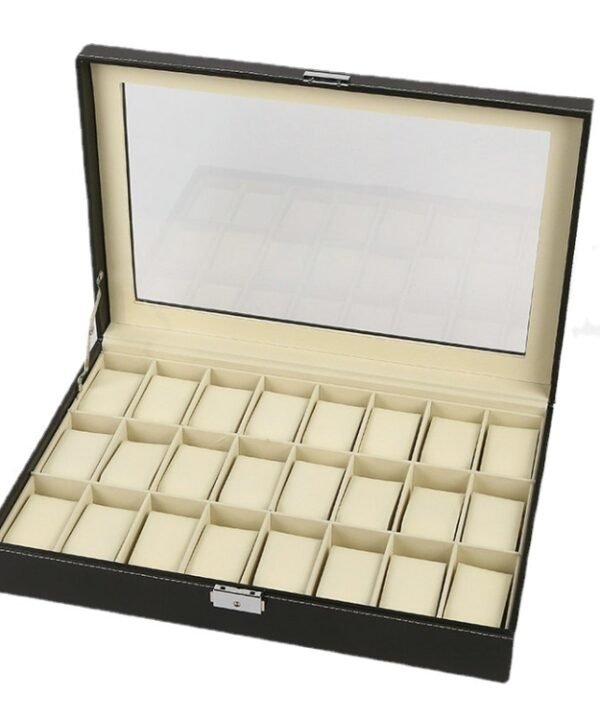 24 Bit PU Leather Watch Storage Box Display Box
