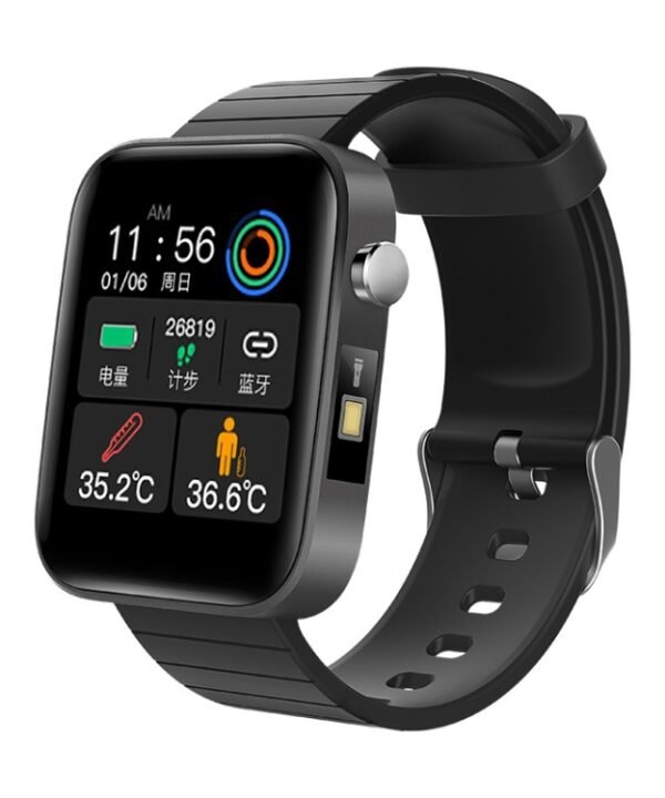 T68 1.54 Inch Body Temperature Monitoring Smart Watch with Flashlight Function