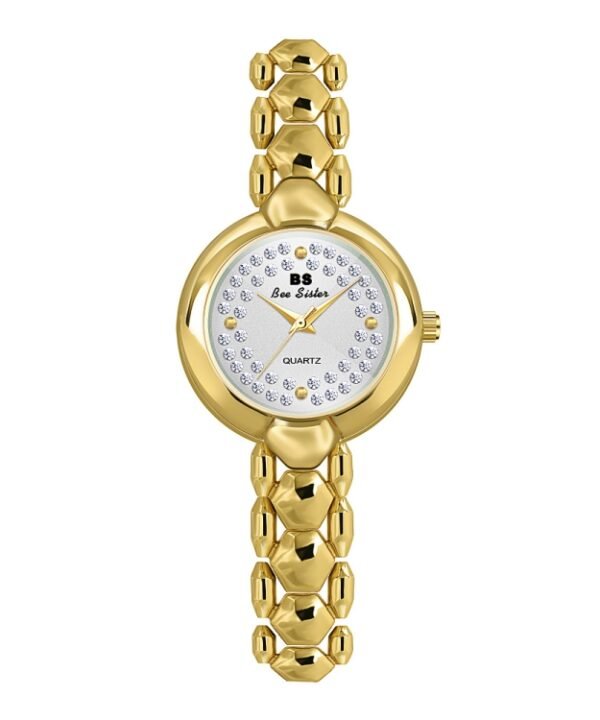 BS Bee Sister FA1691  Ladies Diamond Watch Jewelry Chain Watch, Gold, Silver, Golden Silver