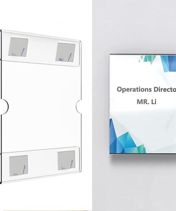 2 PCS 4x6 Inch Wall Mounted Acrylic Signage Bracket Wall Photo Frame