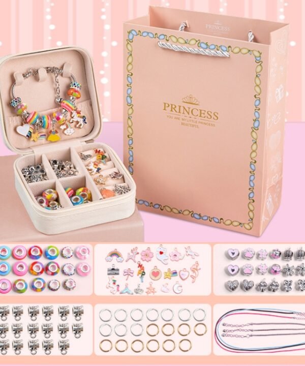 Kids DIY Beaded Bracelet Kids Jewelry Accessories, Rainbow Sugar With Storage Box, Heart of  Ocean With Storage Box, Sakura Pink With Storage Box, Rainbow Sugar Without Box, Heart of  Ocean Without Box, Sakura Pink Without Box