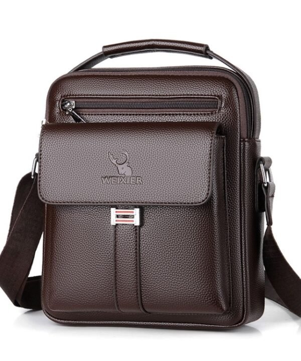 WEIXIER D244 Men Shoulder Bag Large Capacity Business Retro Messenger Bag, D244 Brown, D244 Black