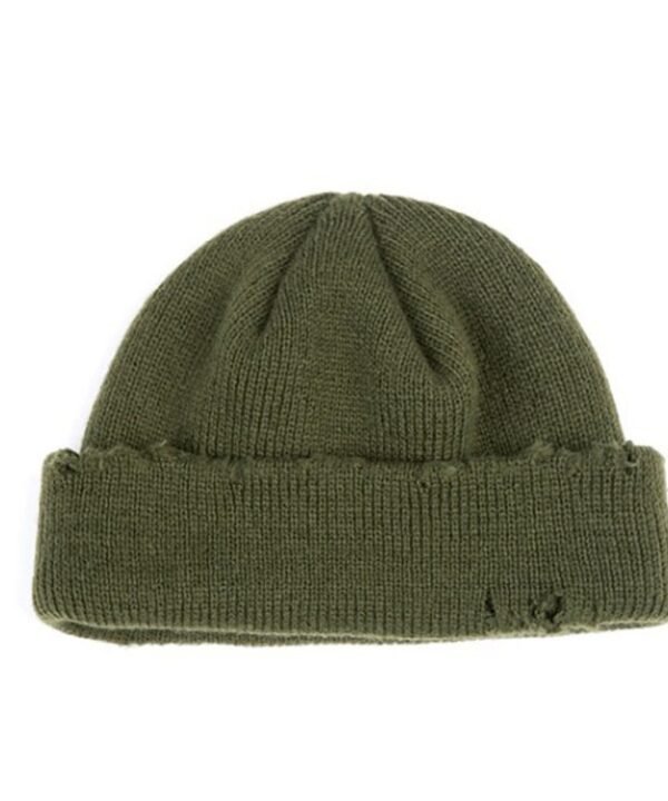 Ripped Beggar Knitted Hat Punk Autumn and Winter Woolen Cap, Green, Black, Grey